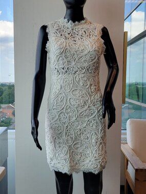 Sans Souci White Sheath Dress Sans Souci Sleeveless Lace Sheath Mini Dress